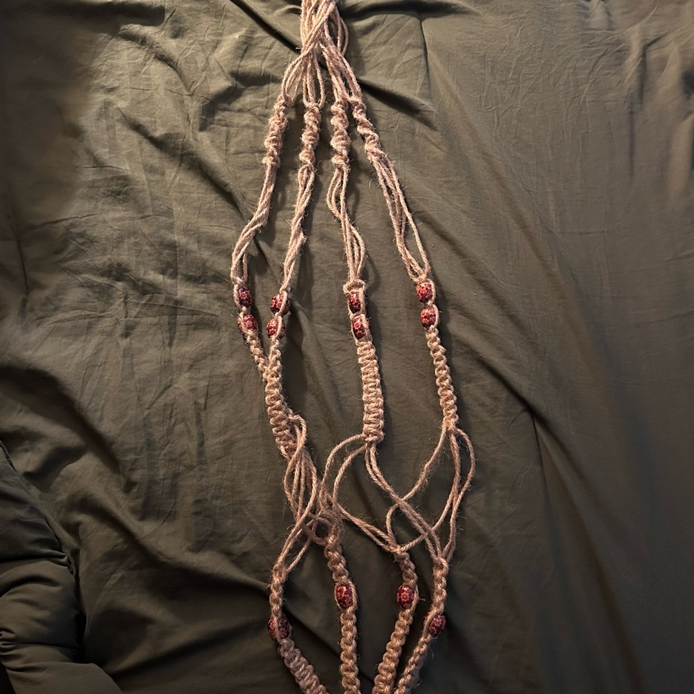 Handcrafted Macramé Plant Hanger with Beads